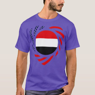Yemeni American Multinational Patriot Flagga Heart T Shirt