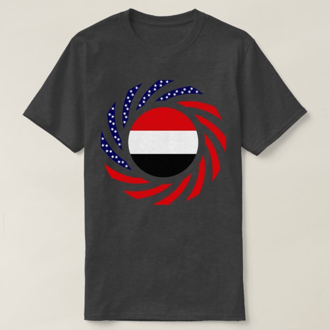 Yemeni American Multinational Patriot Flagga T Shirt (Design framsida)