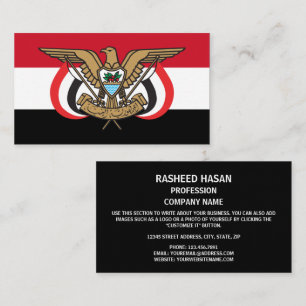 Yemeni Flagga & Emblem, Jemens Flagga Visitkort