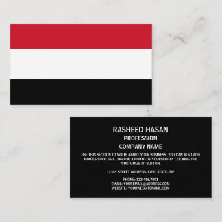 Yemeni Flagga, Jemens Flagga Visitkort