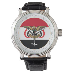 Yemeni Flagga & Yemen mode, arabiska nr /design Armbandsur