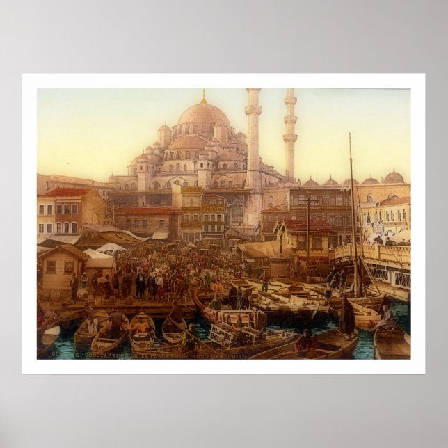 Yeni Cami mosque och Eminö nü bazaar-ISTANBUL Poster (Framsidan)