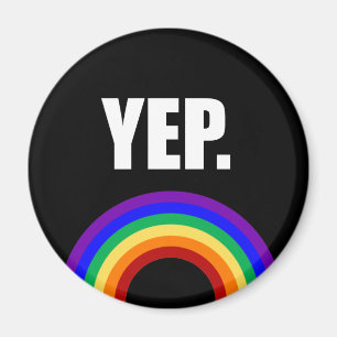"Yep" gay prideregnbågemagnet Magnet