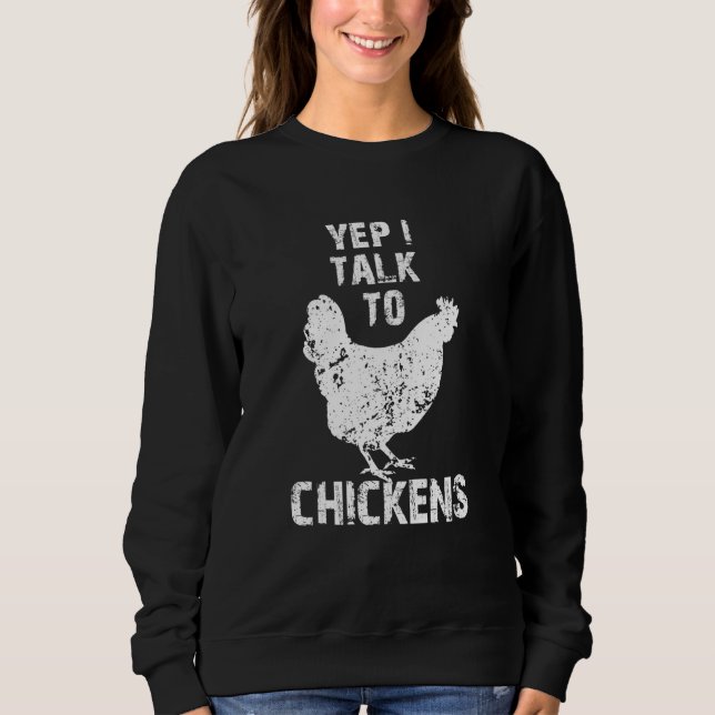 Yep I Talk To Chickens Cute Chicken Buffs T Shirt (Framsida)