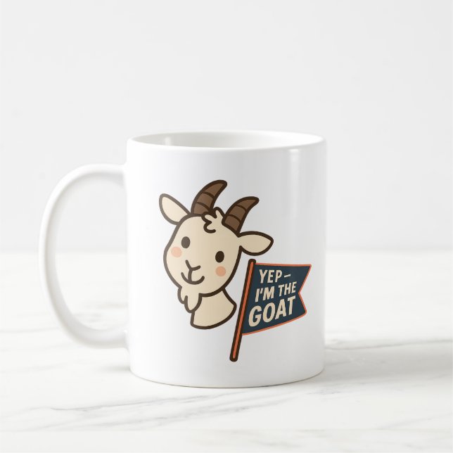 Yep I'm The GOAT Cute Funny Goat Head Design Kaffemugg (Vänster)