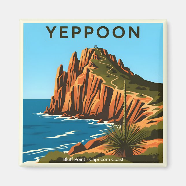 Yeppoon Queensland Australien Resor från förr Magnet (Framsidan)