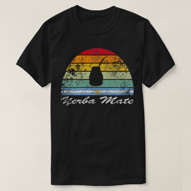 Yerba Mate Retro Argentina Tea Älskare Gourd Mate T Shirt (Design framsida)
