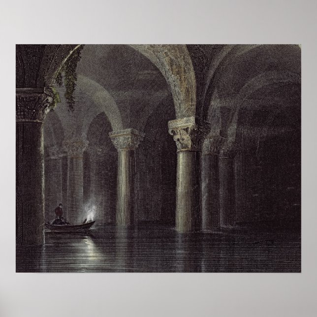 Yere Batan Serai (Cisterns) Istanbul, graverad Poster (Framsidan)