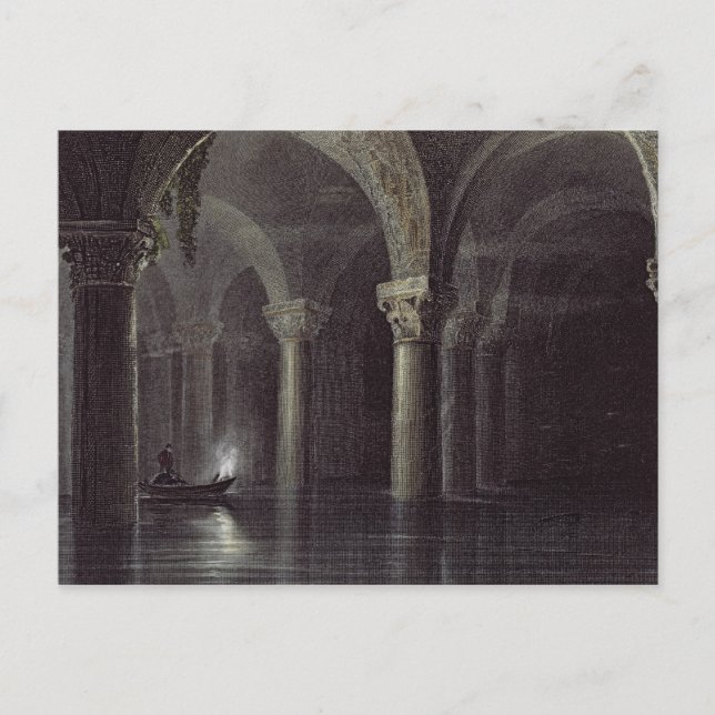 Yere Batan Serai (Cisterns) Istanbul, graverad Vykort (Framsida)