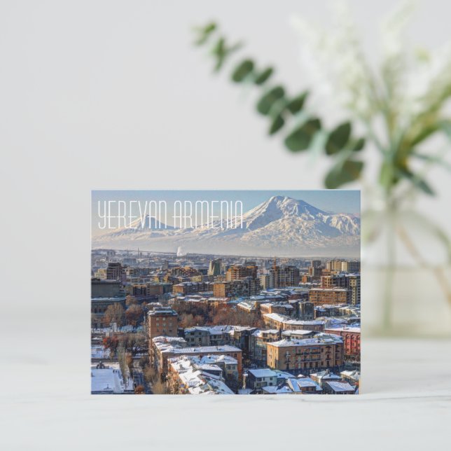 Yerevan Armenia Mountains Postcard Vykort (Stående Fram)