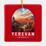 Yerevan Armenia Travel Art Vintage Julgransprydnad Keramik<br><div class="desc">Yerevan retro-vektorns resedesign. Yerevan,  Armeniens huvudstad,  kännetecknas av en stor sovjetisk epokarkitektur.</div>