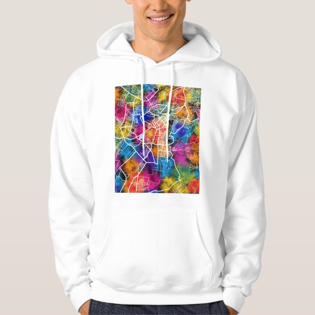 Yerevan Armenien Stadskarta Hoodie (Framsida)