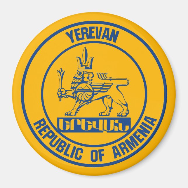 Yerevan Round Emblem Magnet (Framsidan)