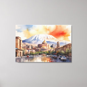 Yerevan vattencolor art canvastryck