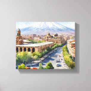 Yerevan vattencolor art canvastryck