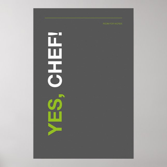 YES, CHEF! – Funny Kitchen Poster (Framsidan)