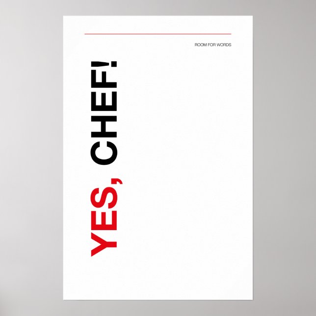 YES, CHEF! – Funny Kitchen Poster (Framsidan)