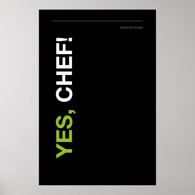 YES, CHEF! – Funny Kitchen Poster (Framsidan)