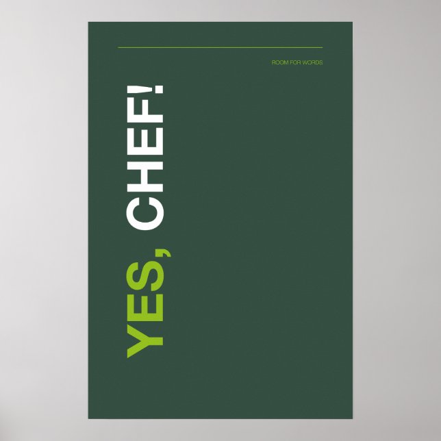 YES, CHEF! – Funny Kitchen Poster (Framsidan)