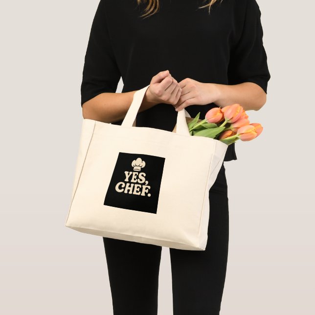 YES CHEF Kitchen Quote Tote Bag Mini Tygkasse (Framsida (produkt))
