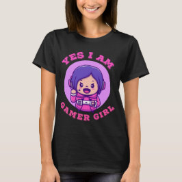 Yes I Am Gamer Girl Cute Gift T Shirt