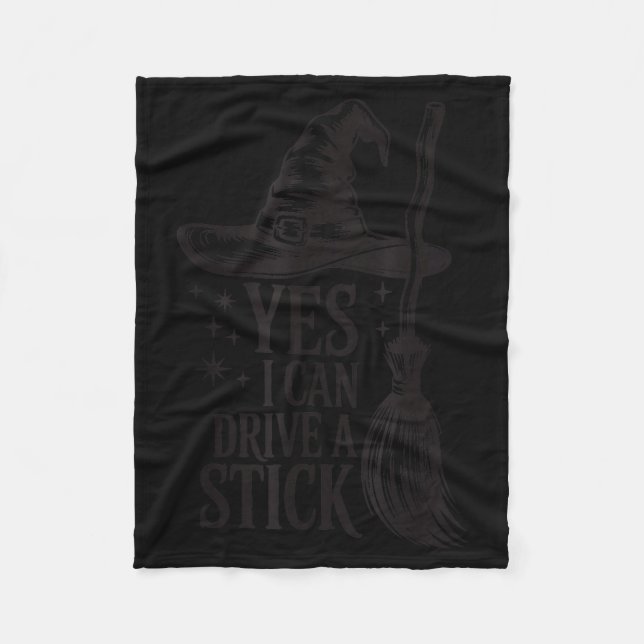 Yes I Can Drive A Stick Soky Witch Funny Halloween Fleecefilt (Framsidan)