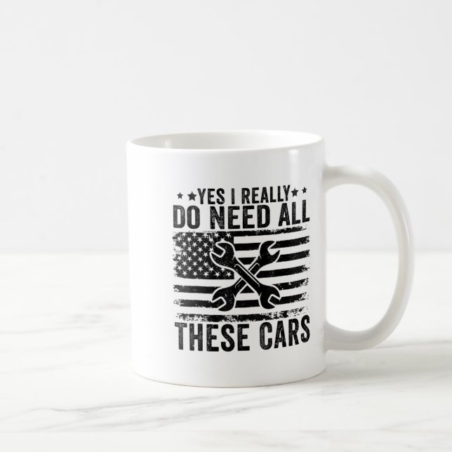 Yes I Really Do Need All These Funny Garage Mechan Kaffemugg (Höger)