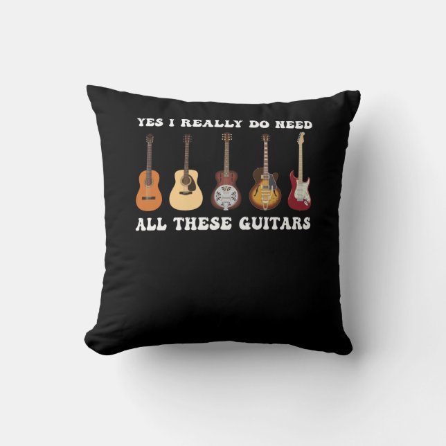 Yes I Really Do Need All These Guitars Kudde (Framsida)