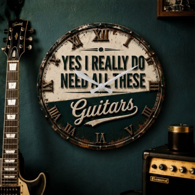 Yes I Really Do Need All These Guitars Stor Klocka (Skapare uppladdad)