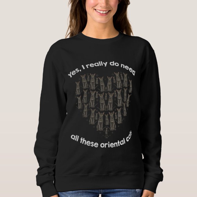 Yes I Really Do Need All These Oriental Cats T Shirt (Framsida)