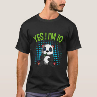 Yes I'M 10 Panda Theme Bday Py Celebration T Shirt