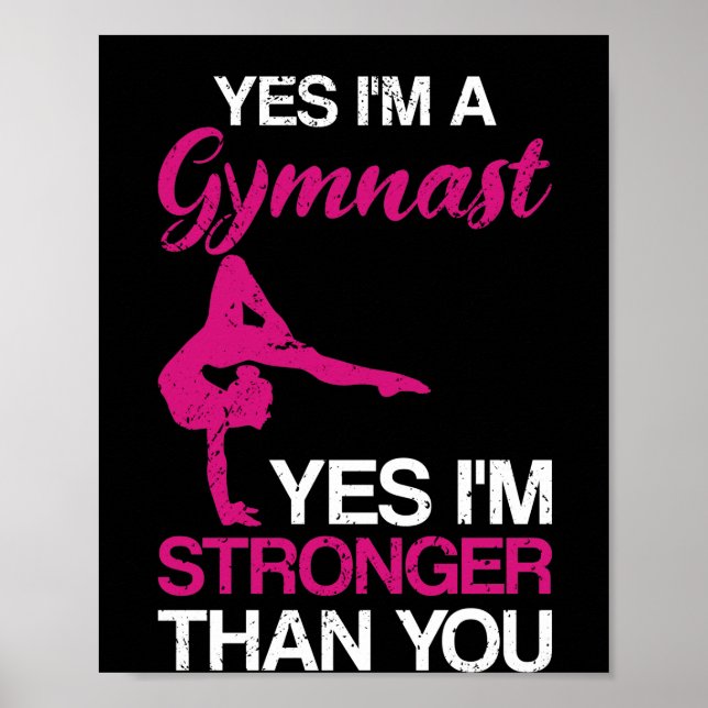 Yes I'm A Gymnast Gymnastics Athlete Handstand Poster (Framsidan)