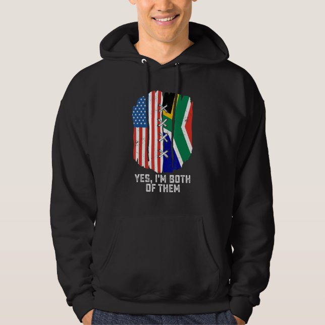 Yes, I'm Both Of Them Half American Half South Afr Hoodie (Framsida)