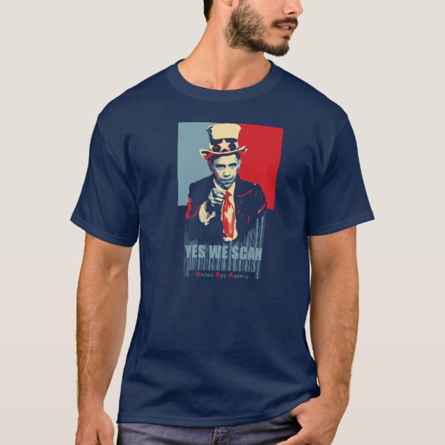 Yes We Scan Satire Shirt Tee (Framsida)