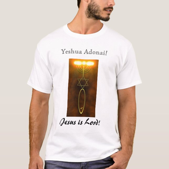 Yeshua Adonai! T-tröja Tee Shirt (Framsida)