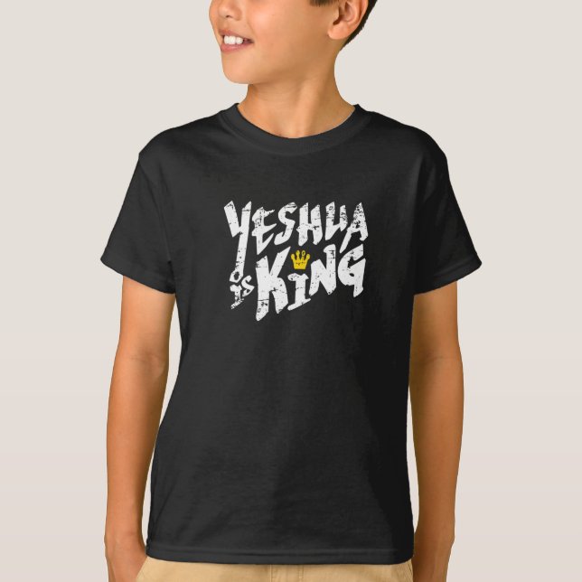Yeshua är Kung - Hebreiska Namn för Jesus T- T Shirt (Framsida)