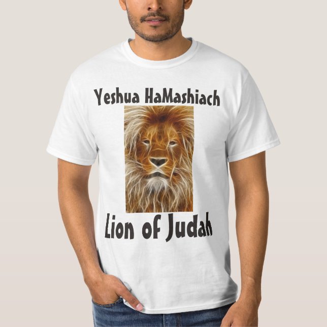 Yeshua HamMashiach, LEJON AV JUDAH T-shirts (Framsida)