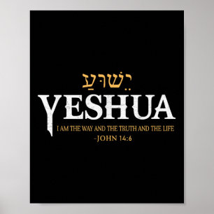 Yeshua Hebrew Namn Jesus The Way Truth Life Kristu Poster