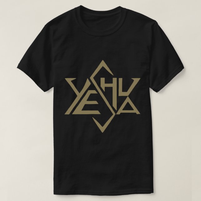 Yeshua Jesus Golden Toppen Star Tetrahedron of Dav T Shirt (Design framsida)