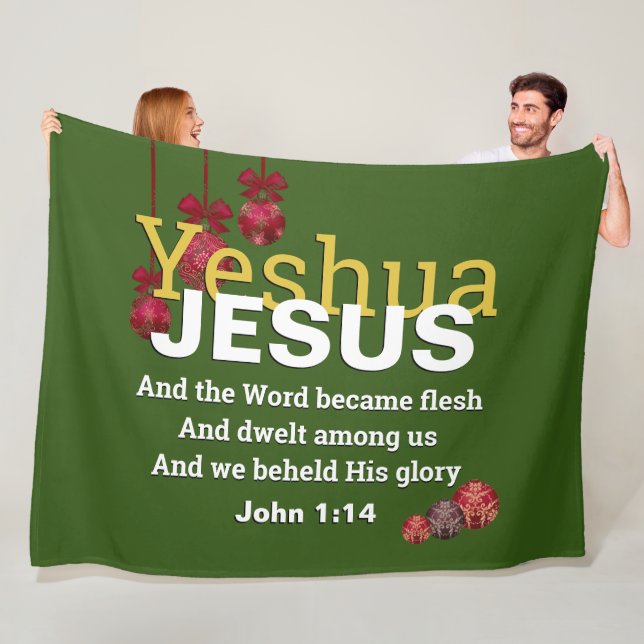 YESHUA JESUS ORD BECAME FLESH Jul Christian Fleecefilt (På plats)