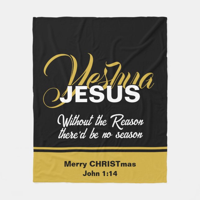YESHUA JESUS Reason for Season Christian jul Fleecefilt (Framsidan)