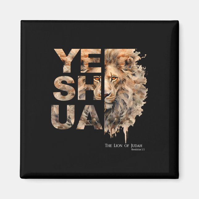 Yeshua, Judas lejon, Jesus, Gud, Bibelvers, Uppenb Magnet (Framsidan)