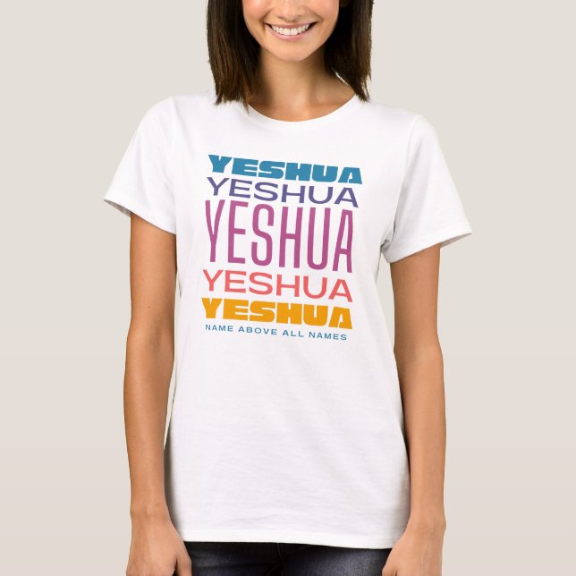 Yeshua Namn över alla Namn-manliga hebreiska rötte T Shirt (Framsida)