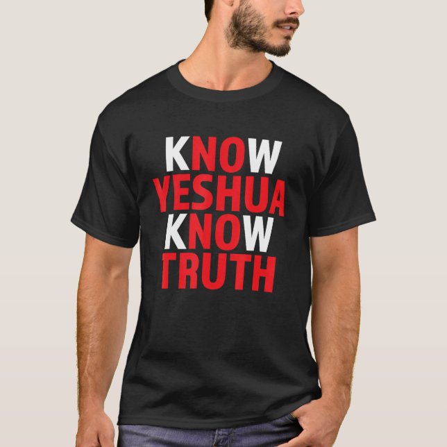 Yeshua Shirt Christian Faith Hebrew Namn för Jesus T Shirt (Framsida)