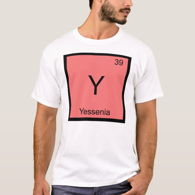 Yessenia Namn Kemiskt Element Periodiska Systemet T-shirt (Framsida)