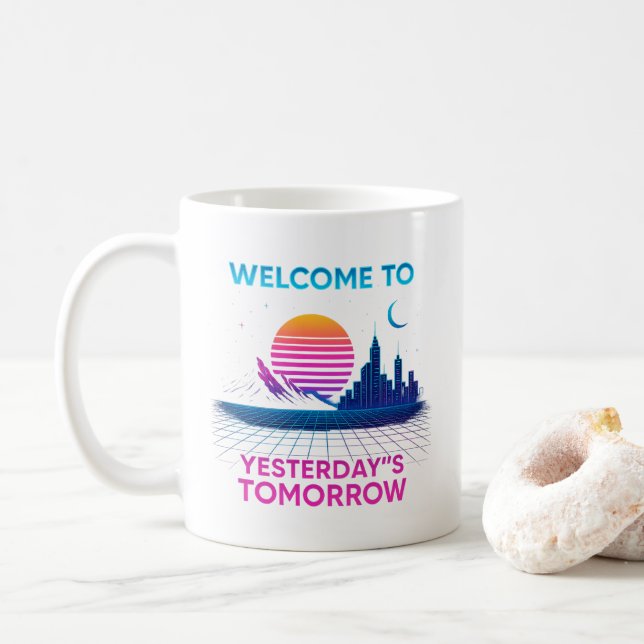 Yesterday's Tomorrow - Retro Synthwave Design Kaffemugg (Med munk)