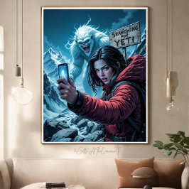 Yeti Bigfoot Sasquatch Selfie Canvastryck