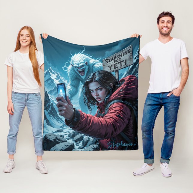 Yeti Bigfoot Sasquatch Selfie Search Team Fleecefilt (På plats)
