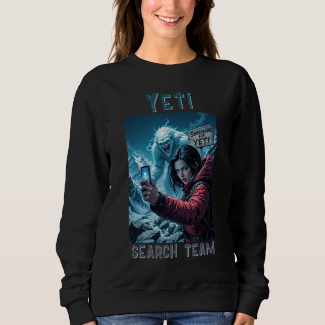 Yeti Bigfoot Sasquatch Selfie Search Team T Shirt (Framsida)