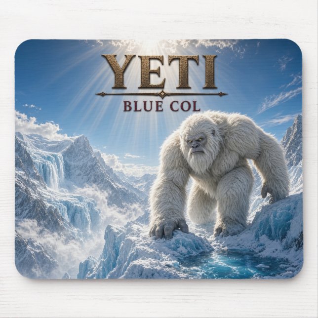 Yeti Blå Col Mörk Realism Musmatta (Framsidan)